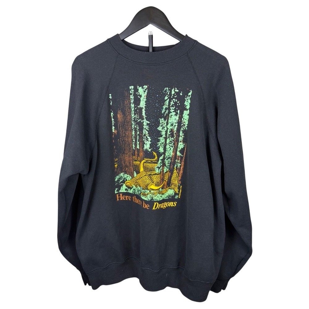 Vintage 1992 Vaughn Bode Here There Be Dragons Sweatshirt Russell XL USA